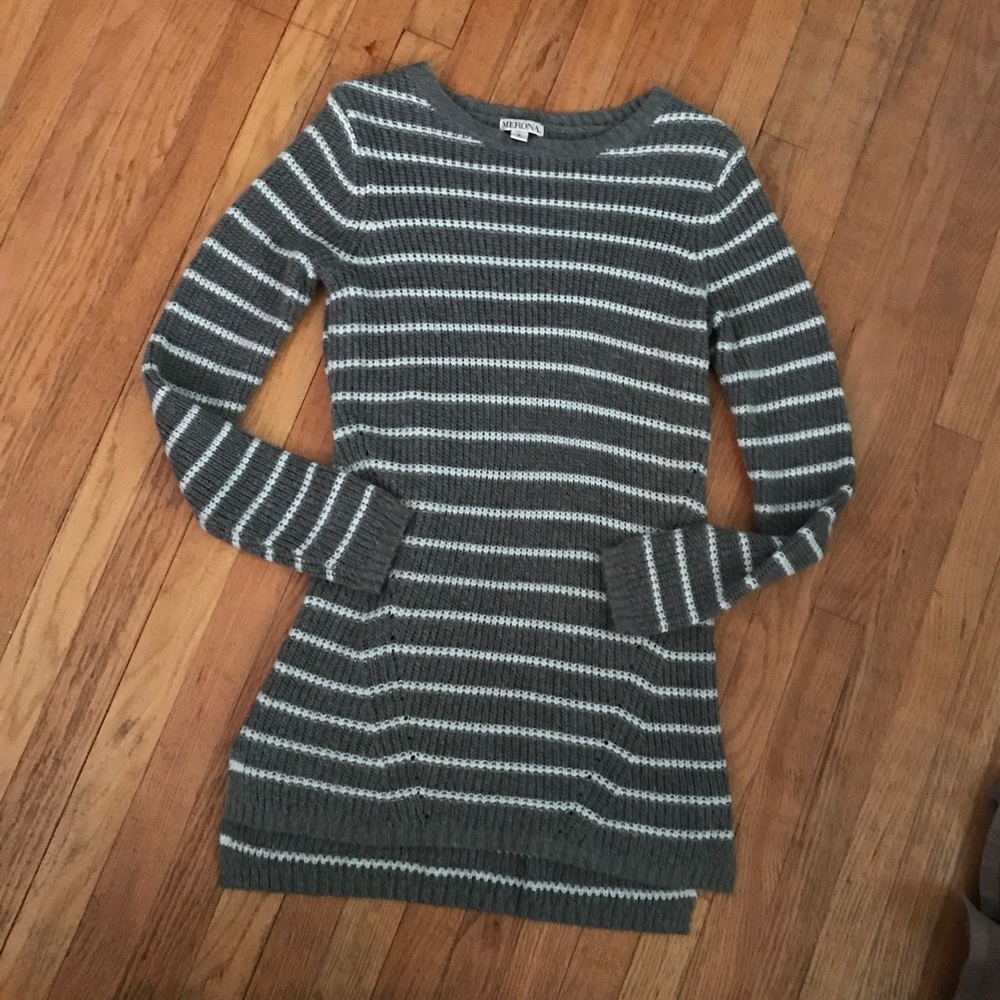 Long striped sweater